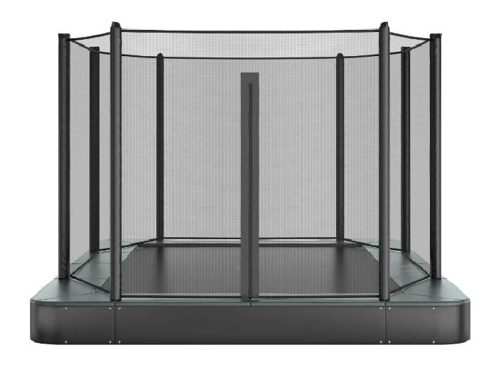 Akrobat Trampoline Primus Flat To The Ground 380x250 cm met Veiligheidsnet en ritssluiting Zwart/Zwart