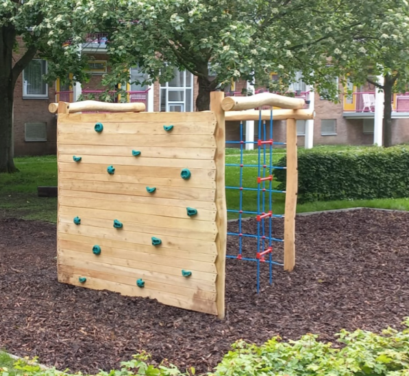 Robinia houten klimkubus 4-zijdig