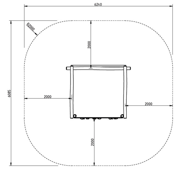 vrije ruimte vierkante opstelling