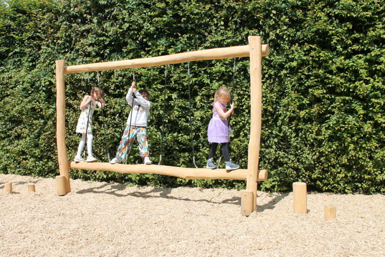 Speelplezier op het Eco-Play Robinia Zebra toestel