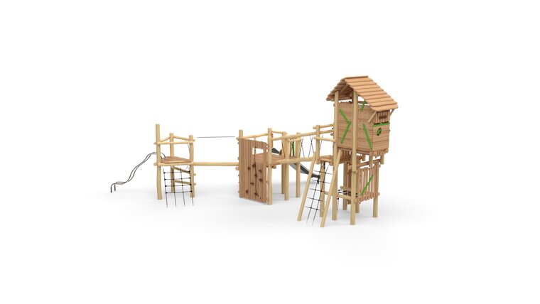 Eco-Play Robinia Speeltoestel Maxi-Ridderburcht met evenwichtsparcours Openbaar