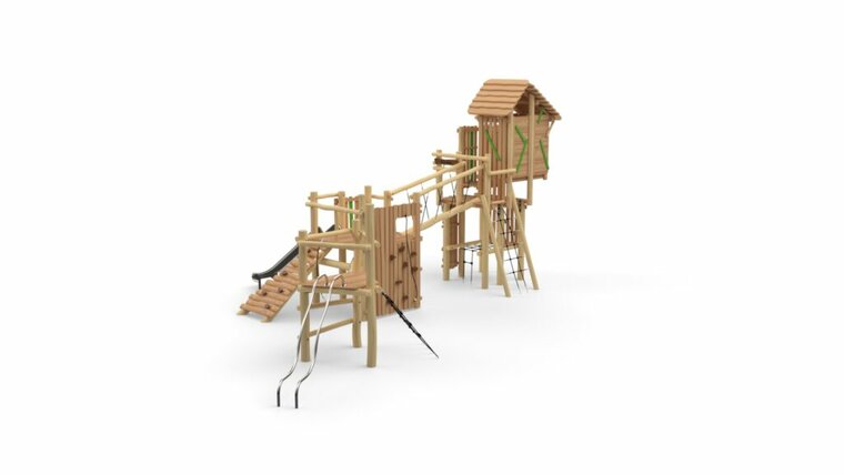 Veel speel mogelijkheden op dit Robinia maxi-speeltoestel
