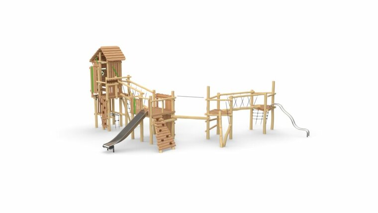 Eco-Play Robinia Speeltoestel Mega-Ridderburcht met evenwichtsparcours