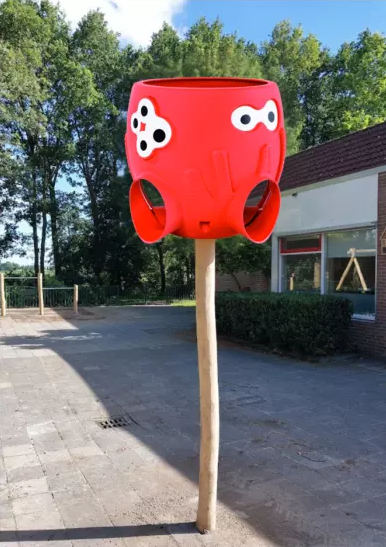 Losse Balkorf Octopus Rood met Robina paal