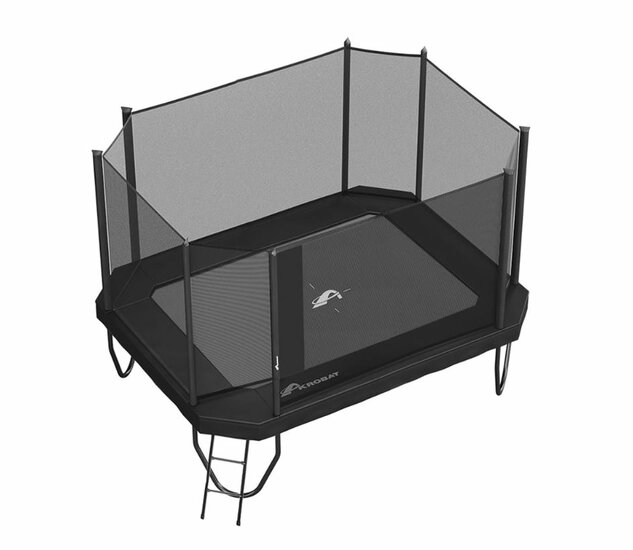 bovenaanzicht Akrobat Trampoline Primus Challenger PLUS 330x250 cm met veiligheidsnet