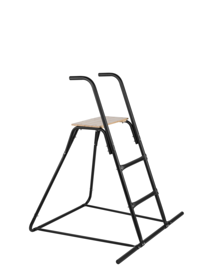 Vrijstaande Ladder Zwart met platformhoogte 90 cm exclusief Glijbaan zijaanzicht