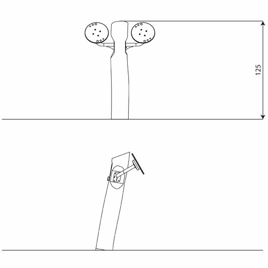 Technische tekening Robinia Outdoor Fitnesstoestel Tai Chi Spinner Inclusive