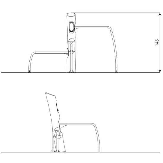 Technische tekening Robinia Outdoor Fitness Push-Up Bars