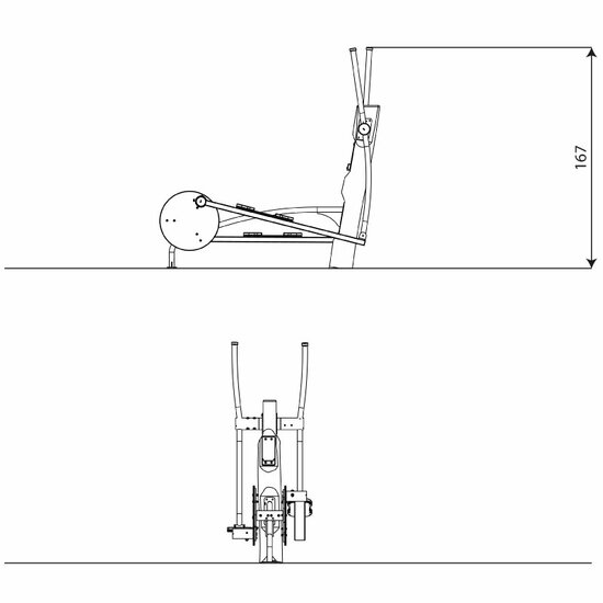 Tekening van de crosstrainer 