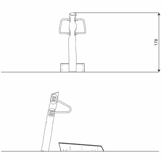 Tekening Robinia Outdoor Fitnesstoestel Cardio Roller