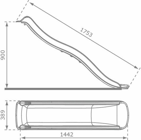 afmetingen glijbaan tweeb platformhoogte 90 cm