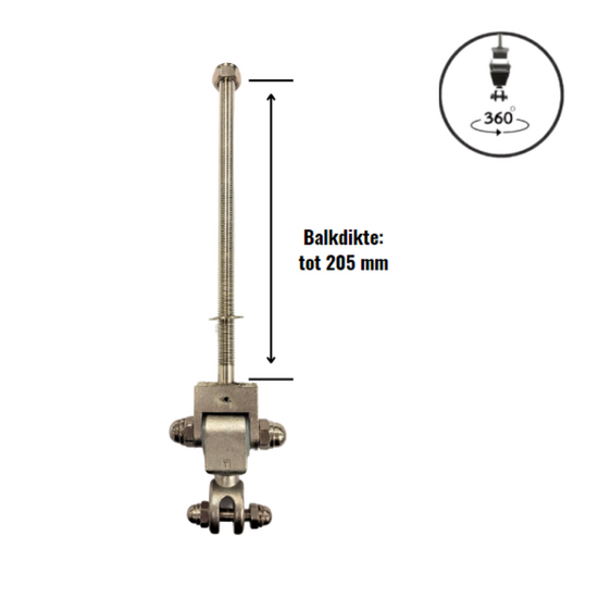 Schommelhaak Openbaar RVS M12 (220 mm) roterend