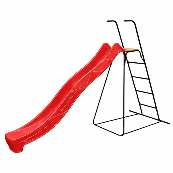 Vrijstaande Ladder Zwart 150 cm Hoog met Glijbaan Tsuri Rood
