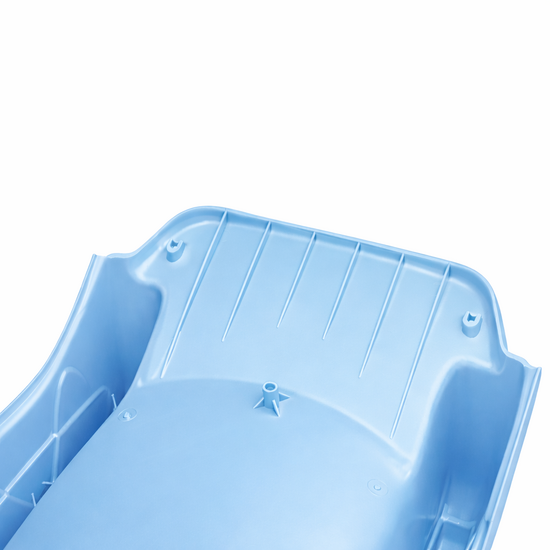 wateraansluiting van Vrijstaande Ladder Zwart inclusief Tweeb Glijbaan Pastel Blauw Platformhoogte 90 cm