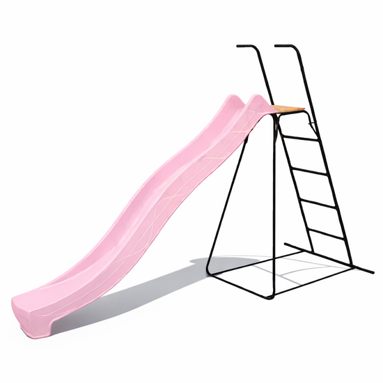 Vrijstaande Ladder Zwart150 cm Hoog met Glijafke Tsuri Pastel Roze 