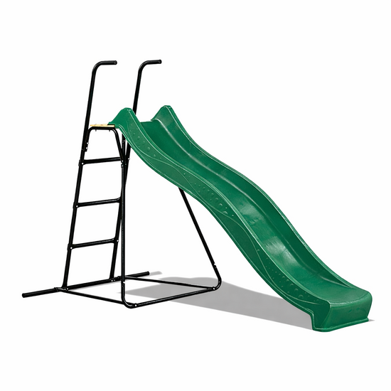 Vrijstaande Ladder Zwart inclusief Rex Glijbaan Groen Platformhoogte 120 cm