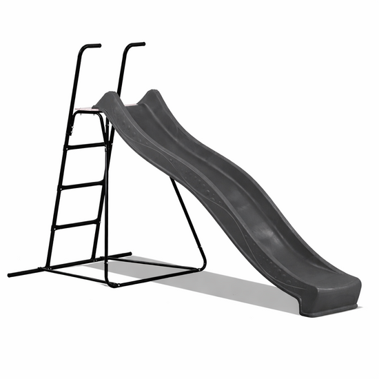 Vrijstaande Ladder Zwart inclusief Rex Glijbaan Antraciet Platformhoogte 120 cm