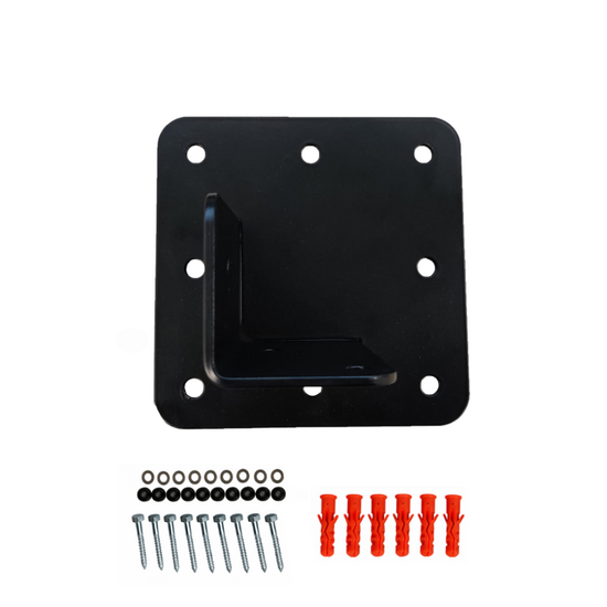 B-Play Muursteun RVS (S) Zwart gepoedercoat voor vierkante palen van 70 tot 110 mm Incl. Bevestigingsmateriaal