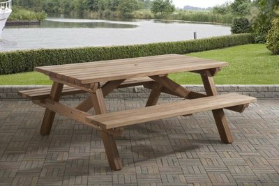 Rechthoekige picknicktafel rechthoek 