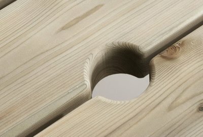 Parasolopening in de tafel