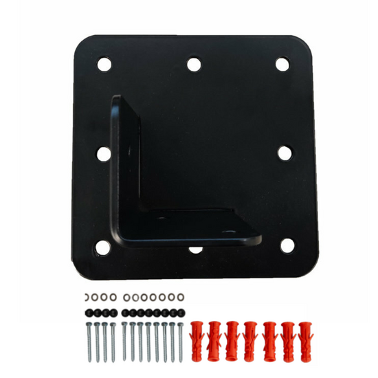 B-Play Muursteun RVS (L) Zwart gepoedercoated voor vierkant hout van 140 tot 160 mm incl. Bouten