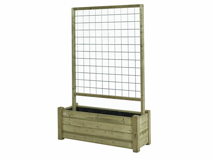 Houten Bloembak met Rek 120x40x180 cm