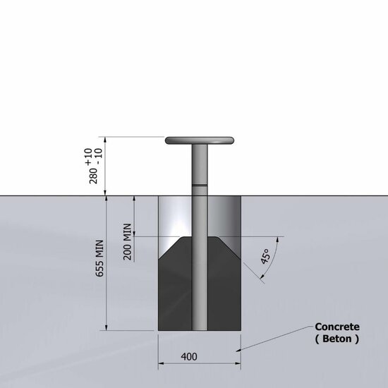 installatietekening van Twister Disc &Oslash;29 cm