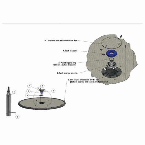 technische tekening van Openbare speelplaats Carrousel UFO &Oslash;130 cm