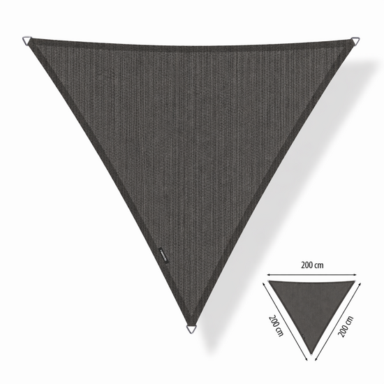 Schaduwdoek driehoek 2x2x2 m Deep Grey (UV-werend)