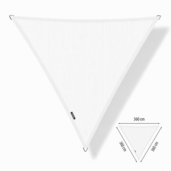 Schaduwdoek driehoek 360x360x360 cm Arctic White (UV-werend)