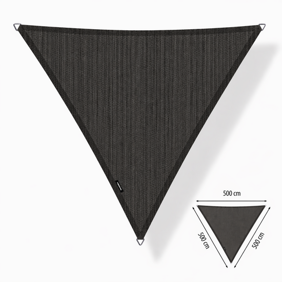Schaduwdoek driehoek 5x5x5 m Deep Grey (UV-werend)