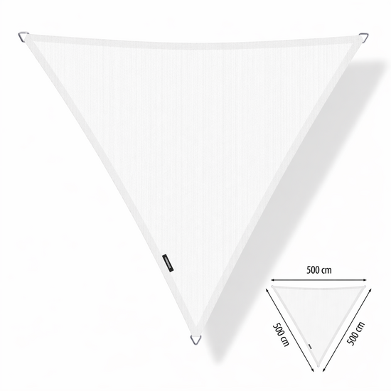 Schaduwdoek driehoek 5x5x5 m Arctic White (UV-werend)