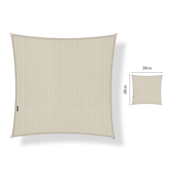 Schaduwdoek vierkant 2x2 meter Sahara sand (UV-werend)