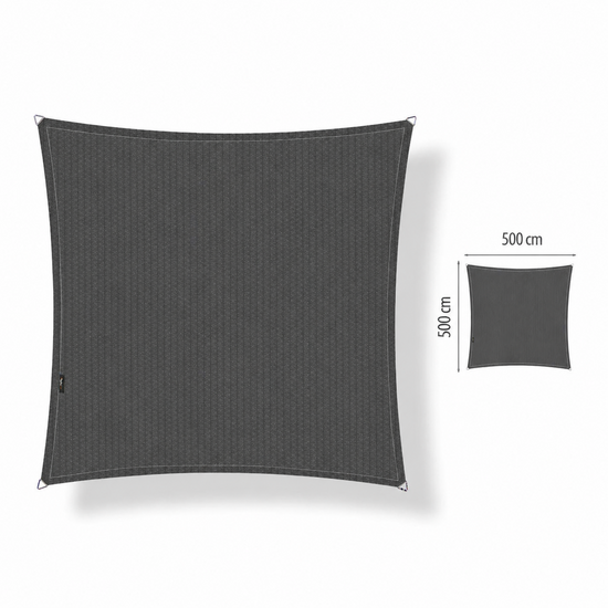 Schaduwdoek vierkant 5x5 meter Cool Grey (UV-werend)