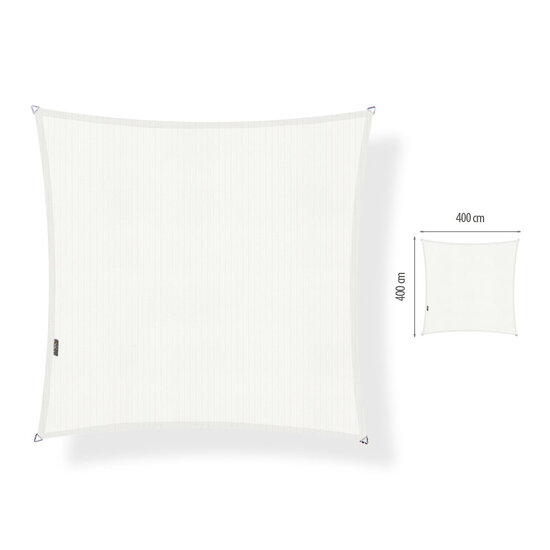 Schaduwdoek vierkant 4x4 meter Arctic White (UV-werend)
