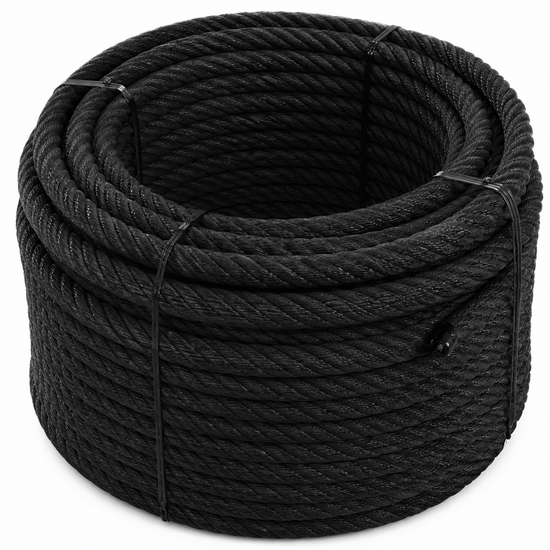 Rol Gewapend touw 250 meter &Oslash;20mm Zwart