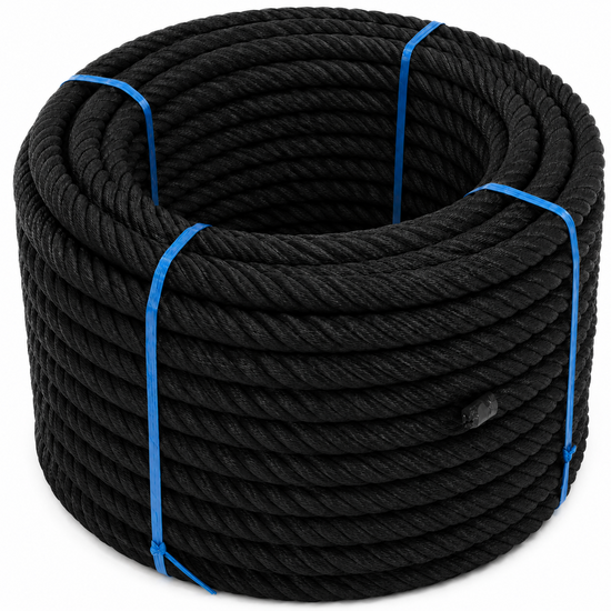 Rol Gewapend touw 250 meter &Oslash;24mm Zwart