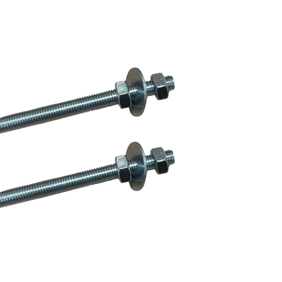 uiteinde met ring en moeren van 2 stuks B-Play Schommelhaken met Karabijnhaak *M12 190 mm**