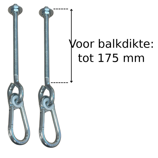 2 stuks B-Play Schommelhaken met Karabijnhaak *M12 190 mm**