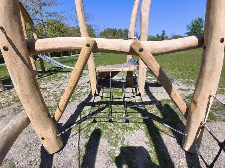 Rol Gewapend Touw &Oslash;16 mm Zwart 220 meter verwerkt in robinia speeltoestel
