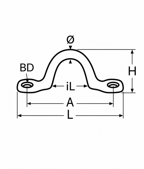 Technische info uit producteigenschappen Bevestigingsbeugel RVS Touwdikte 26-30 mm