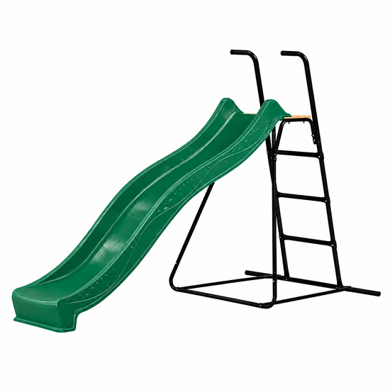 Vrijstaande Ladder Zwart inclusief Rex Glijbaan Groen Platformhoogte 120 cm