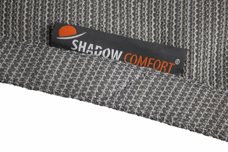 stikrand van Vierkant Schaduwdoek Cool Grey met 4 Robinia Palen Basic