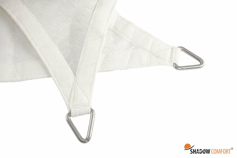 driehoeksogen van Vierkant Schaduwdoek Arctic White met 4 Robinia Palen Basic
