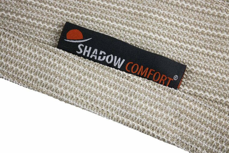stikrand van Vierkant Schaduwdoek Sahara Sand met 4 Robinia Palen Basic
