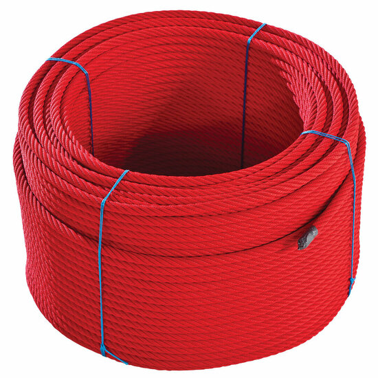 Rol Gewapend touw 250 meter &Oslash;18mm Rood