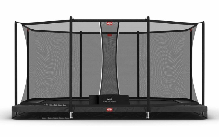 BERG Ultim Favorit InGround Trampoline - 410 x 250 cm - Safety Net Comfort - Antraciet Grijs