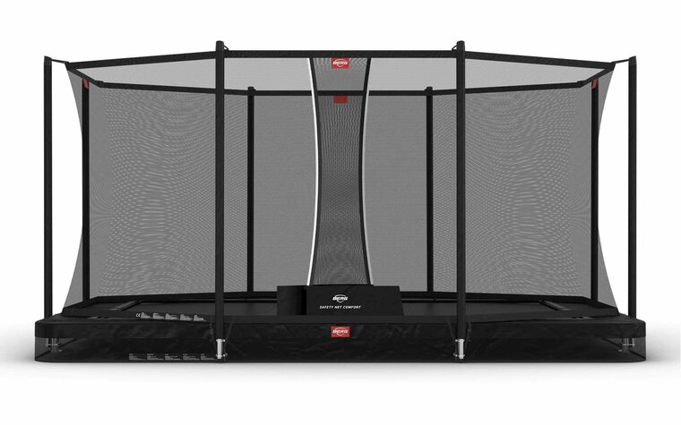 BERG Ultim Favorit InGround Trampoline - 410 x 250 cm - Safety Net Comfort - Antraciet Grijs