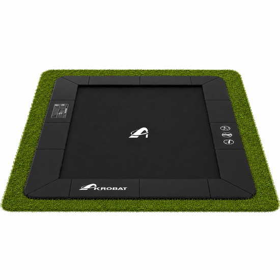 Special Edition Akrobat Trampoline Primus Premium Pro Flat To The Ground 380x250 cm Zwart/Zwart 