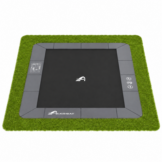 Akrobat trampoline 335x244cm flat to the ground  antraciet